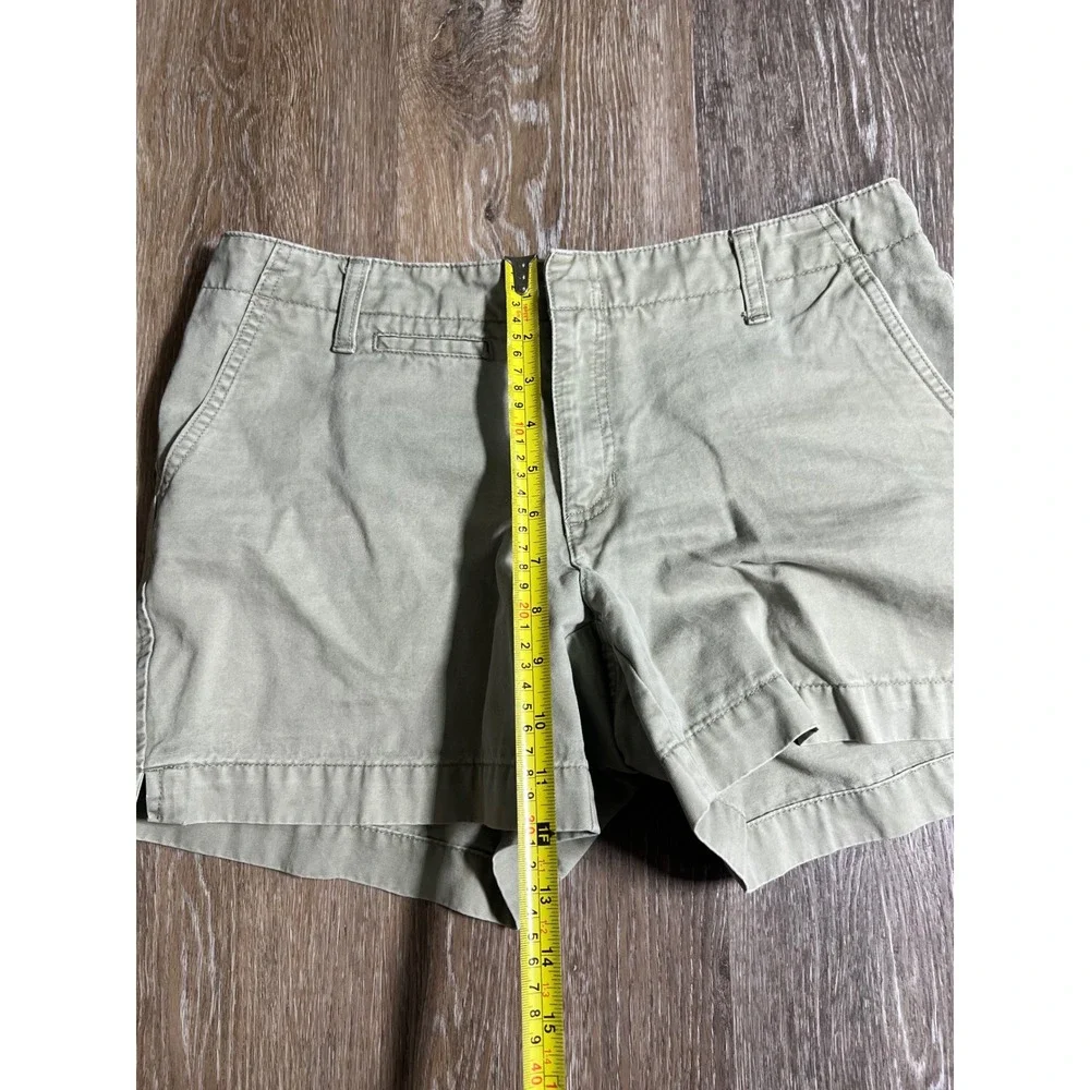 Old Navy Chino Shorts Womens 8 Green Good Cotton Mid Rise Utility‎ Khaki